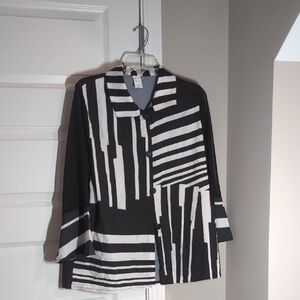 Black and White Striped Jacket